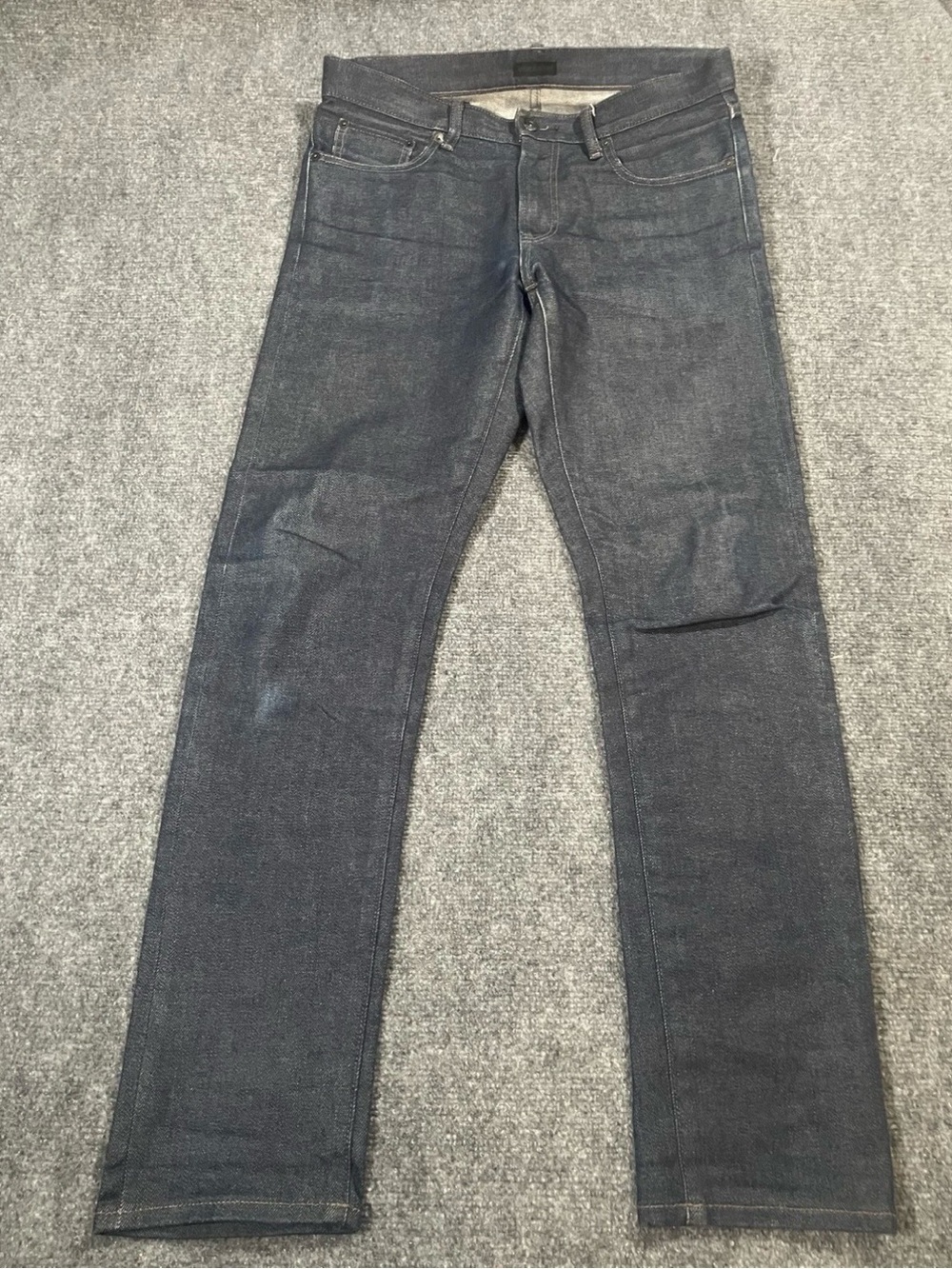 Uniqlo Men's Slim Straight Selvedge Indigo Black Jeans